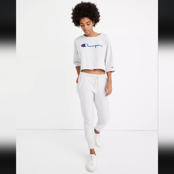 Champion Stretch Reverse Weave Jogger Sweatpants, light heather gray, size S - Picture 1 of 10